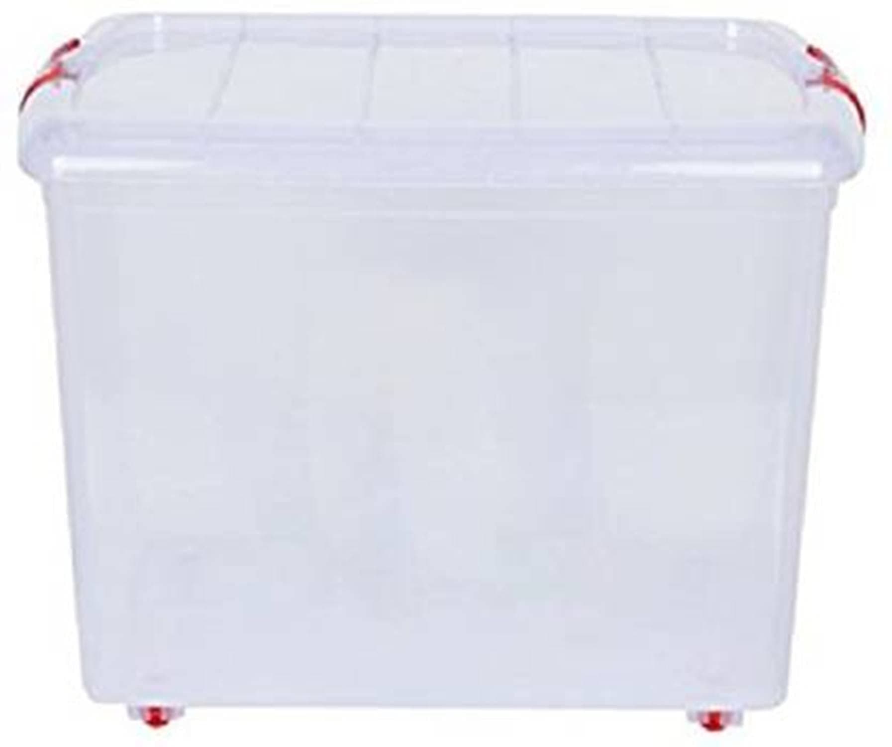 Jiya Enterprise Multipurpose Plastic Storage Container Box with Wheels 25LTR (Clear, Transparent)(Pack Of-1)