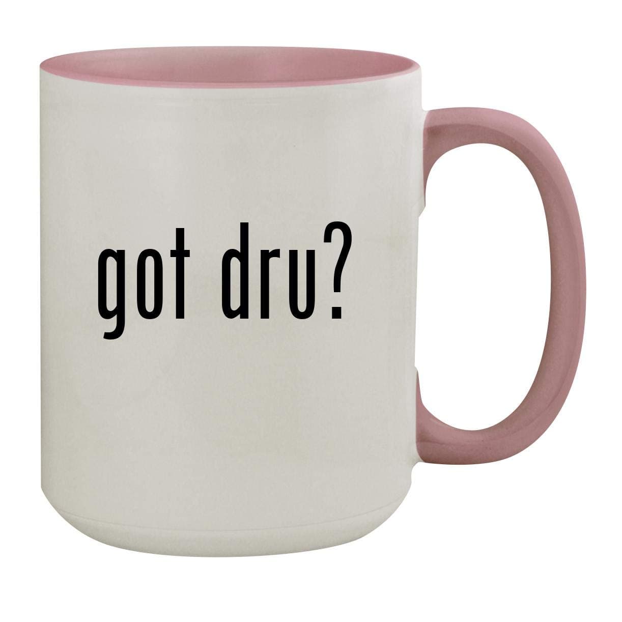 got dru? - 15oz Colored Inner & Handle Ceramic Coffee Mug, Pink