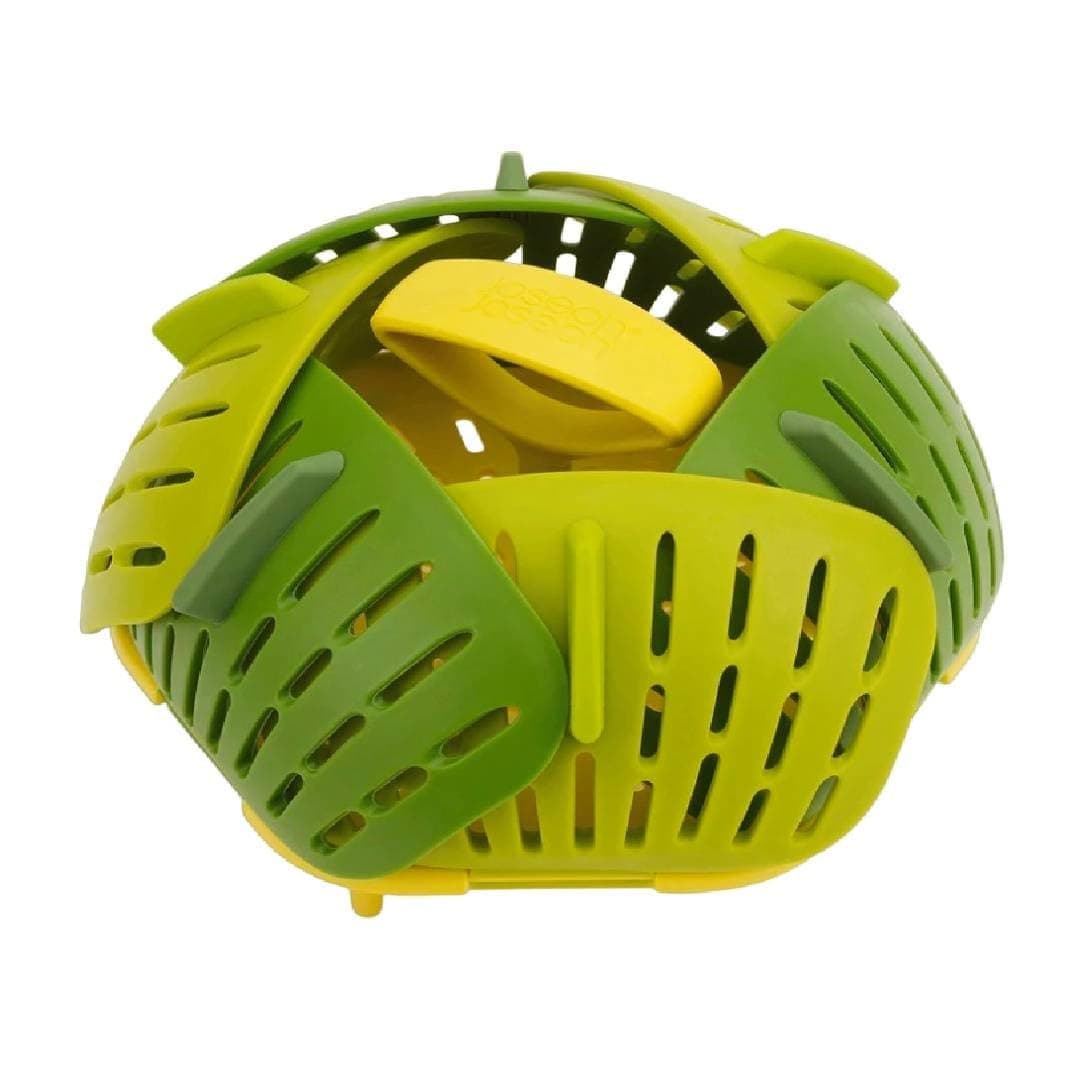 Bloom Folding Steamer Basket for Vegetables, Expandable for Various Pans, Compact Storage - Green