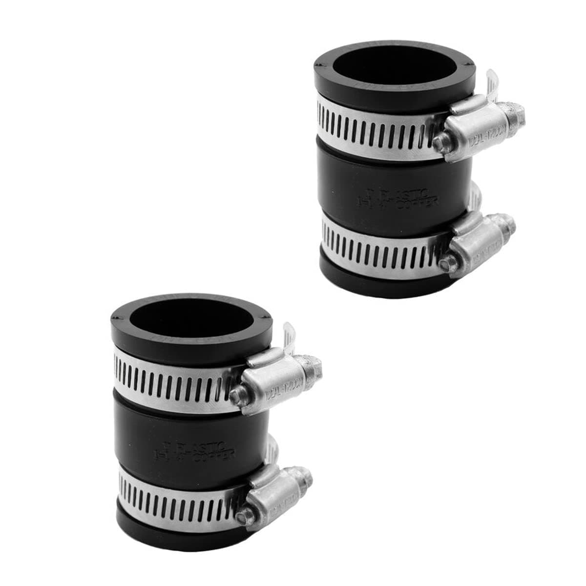 1056-100 1-in. Flexible PVC Pipe Coupling for Plastic and Copper Plumbing Connections, 2-Pack