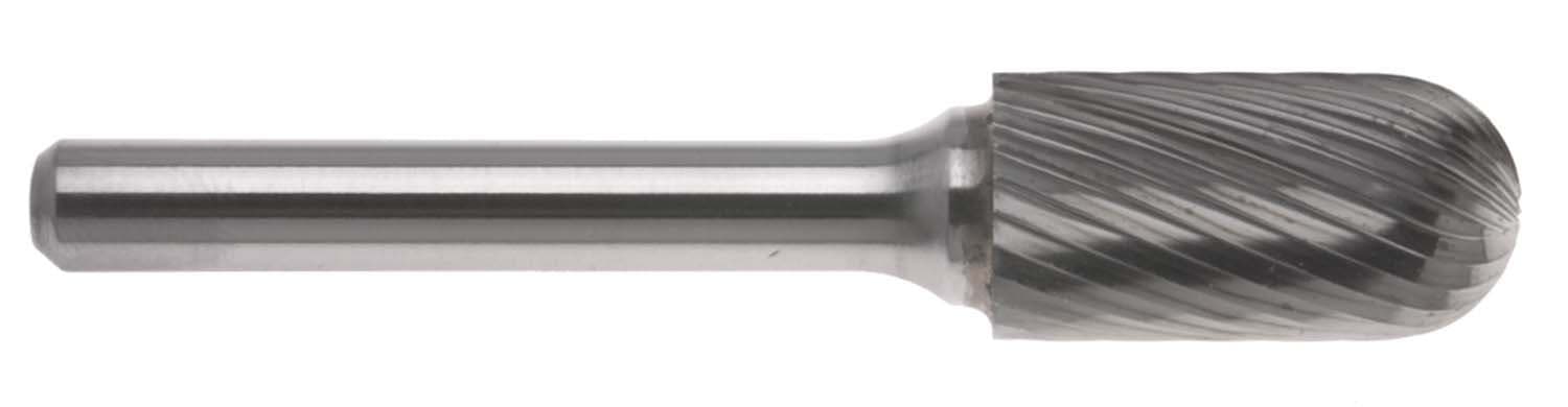 1/2" Style C Cylindrical Shape with Ball End 1/4" Shank Single Cut Carbide Burr SC-5