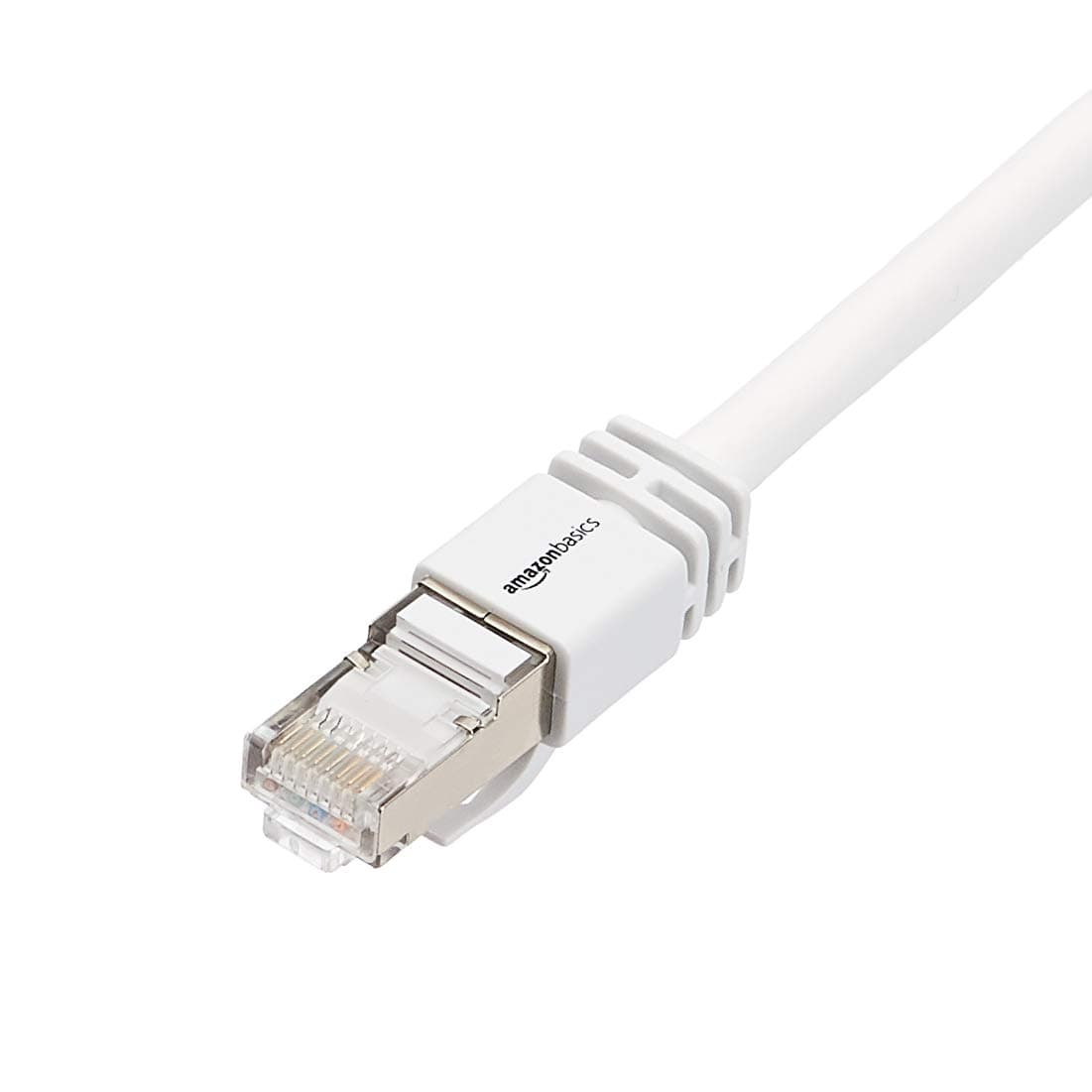 Amazon Basics AmazonBasics Cat 7 High-Speed Gigabit Ethernet Patch Internet Cable, 10Gbps, 600MHz - White, 50 Foot