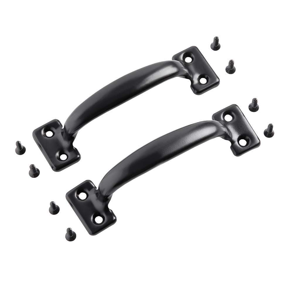 HOME MASTER HARDWARE 2 Pack 5-3/4 inch Pulls Gate Pull Door Handle Metal Drawer Handles for Kitchen Cabinets Furniture Wardrobe Black