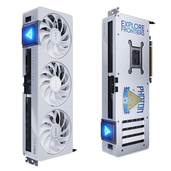 WEELIAO GUNNIR Intel Arc B580 Photon 12G White Graphics Card,2850 Mhz Video Card,12GB 192-bit GDDR6,PCIE4.0,1 HDMI2.1,3 DP2.1,3 Fans,TBP 220W