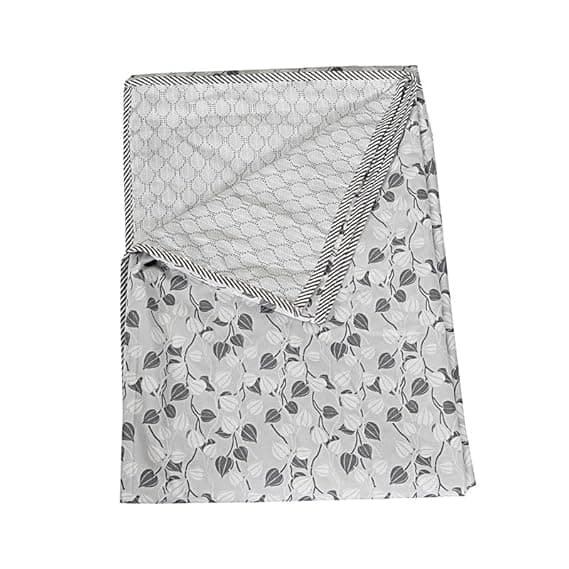 HOMYFINE 100% Reversible Cotton Single Bed AC Dohar Pattern Lightweight Super Soft Blanket/Duvet/Comforter Pack of 1 (Quill Gray 114, Single Bed)