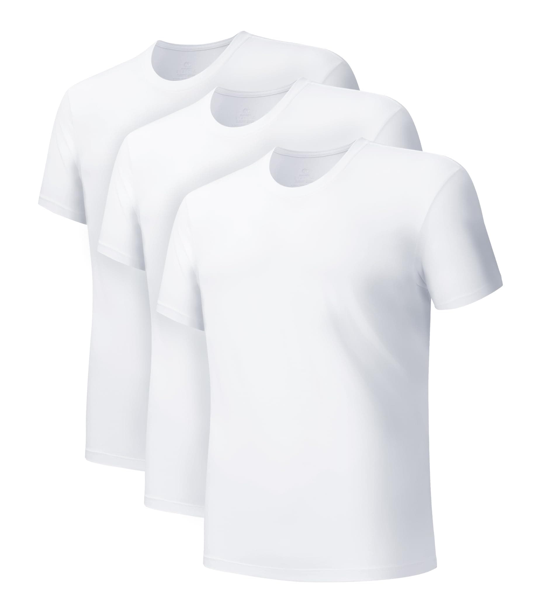 DAVID ARCHY Men's Undershirts Micro Modal Ultra Soft T-Shirts Stretch Moisture-Wicking Crewneck Tees for Men, 3-Pack (M, White)