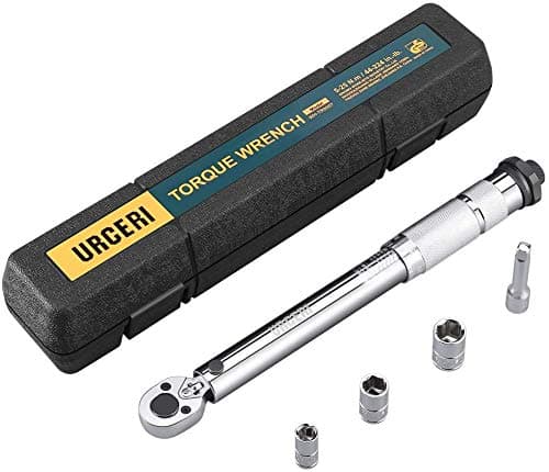 Torque Wrench 1/4 inch Drive URCERI Dual Direction Click Torque Wrench 20-200 in.-lb. Reversible High Precision Wrench with Adapters & 1 Extension bar