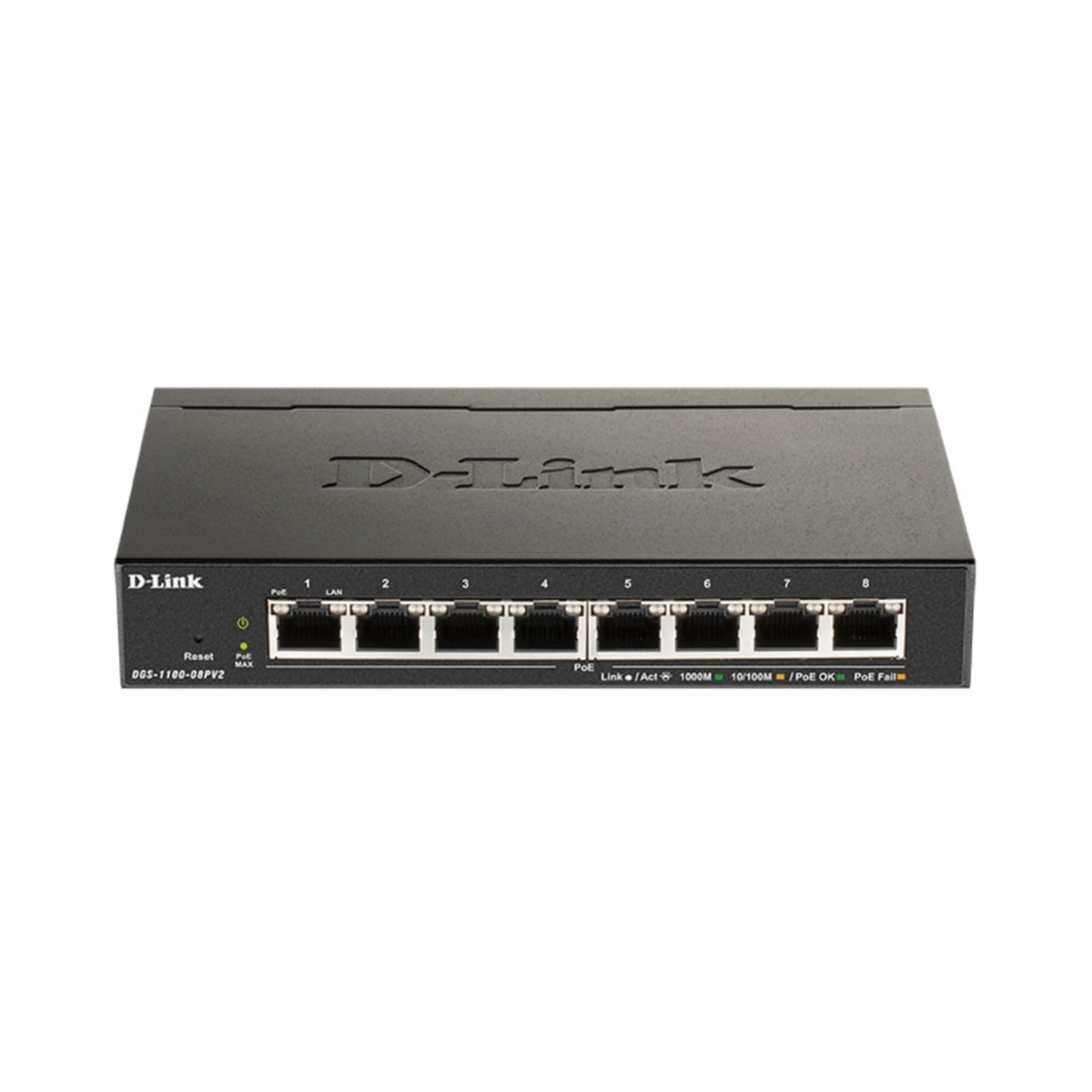 D-Link Ethernet PoE Switch, 8 Port Smart Managed w/ 64W PoE Budget Layer 2 Network Gigabit Wireless Internet (DGS-1100-08PV2)