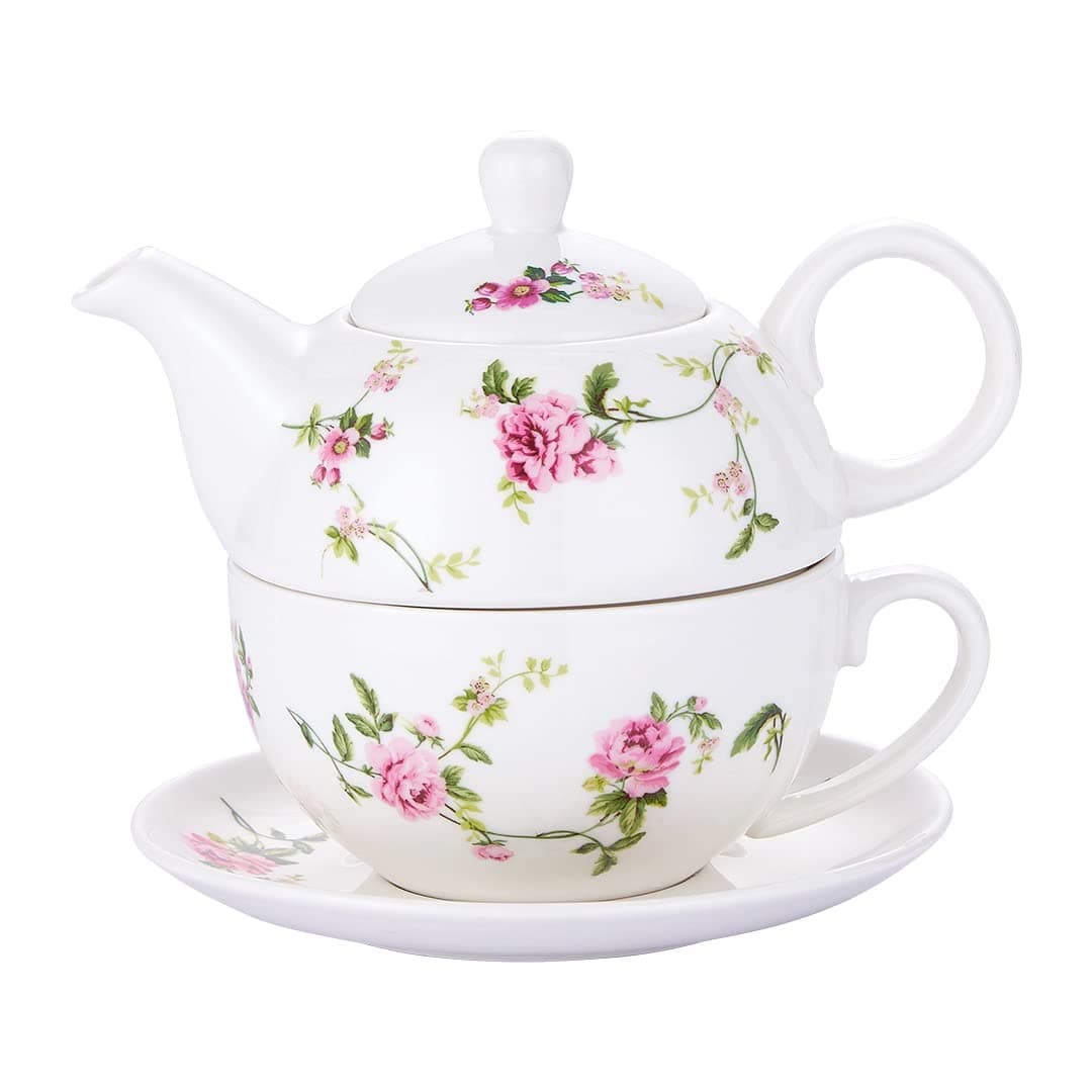 Tea for One Set, Teapot for One and Cup Set, Tea Set for One, Floral Tea Set for Gift, women