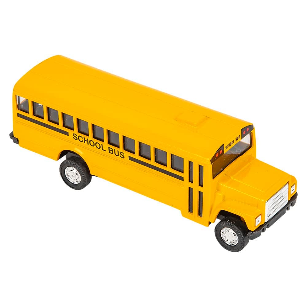 5 Inch Die Cast School Bus with Pull-Back Action, 1 Per Order