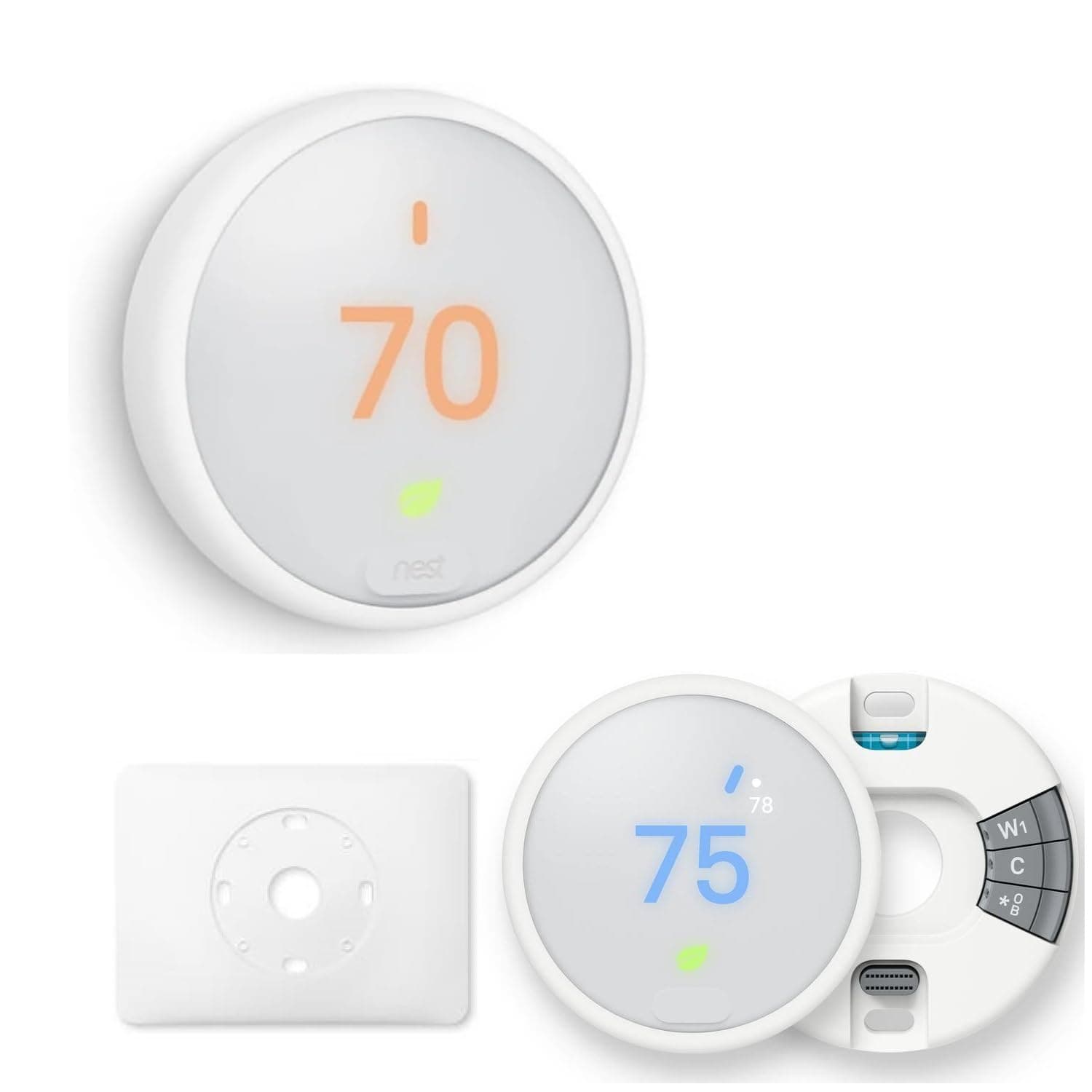 Nest Thermostat E - Programmable Smart Thermostat for Home - 3rd Generation, White