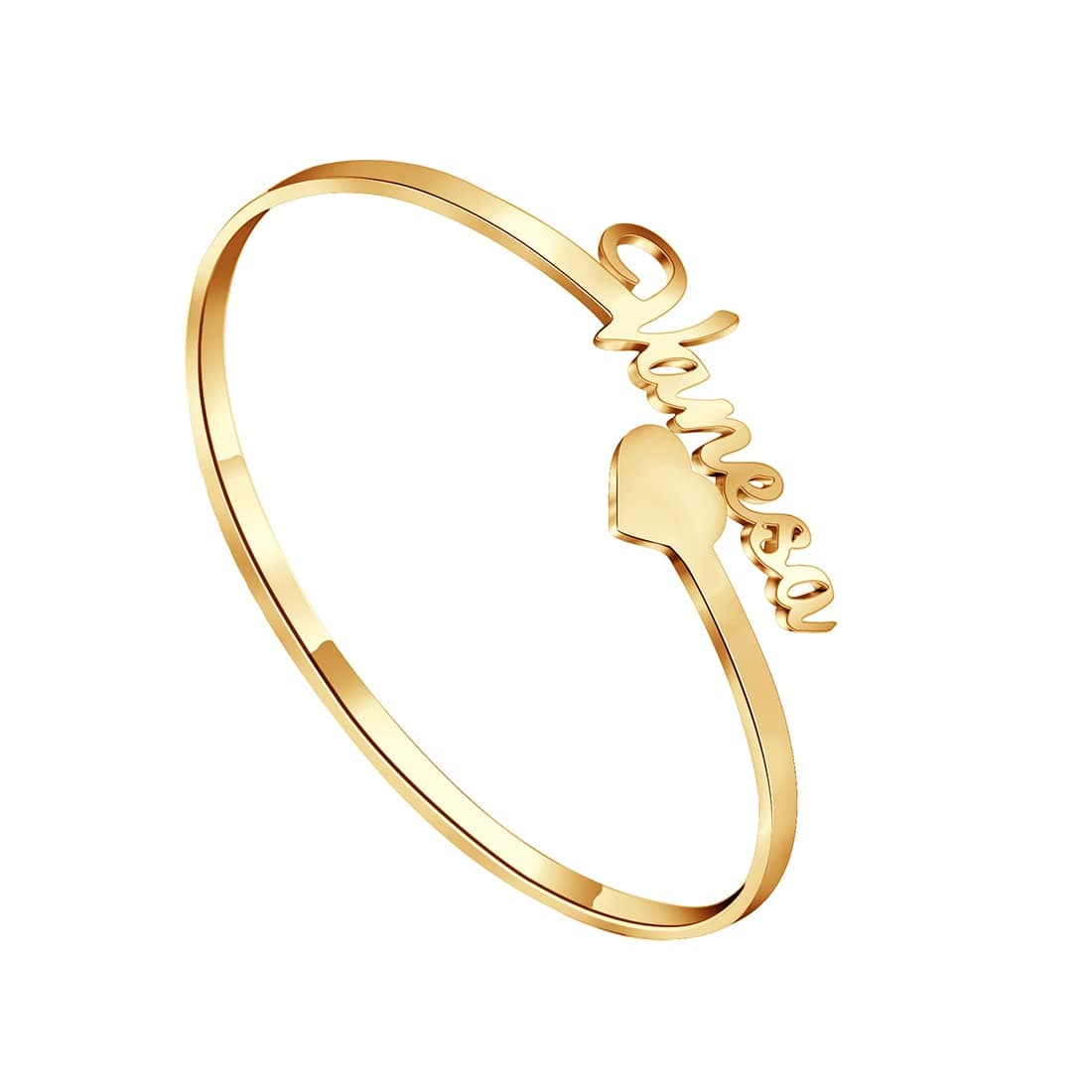 Personalized Name Bracelets, 18K Gold Custom Engraved Name Cuff Bangle Bracelets for Women, Mom, Daughter, Personalized Jewelry Gifts for Her