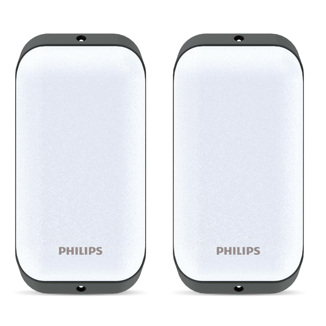 Philips 10-Watt LED Bulk Head Light |WT110W LED10S Bulk Head Light for Office, Shop & Outdoor Lighting | Colour : Natural White, Pack of 2