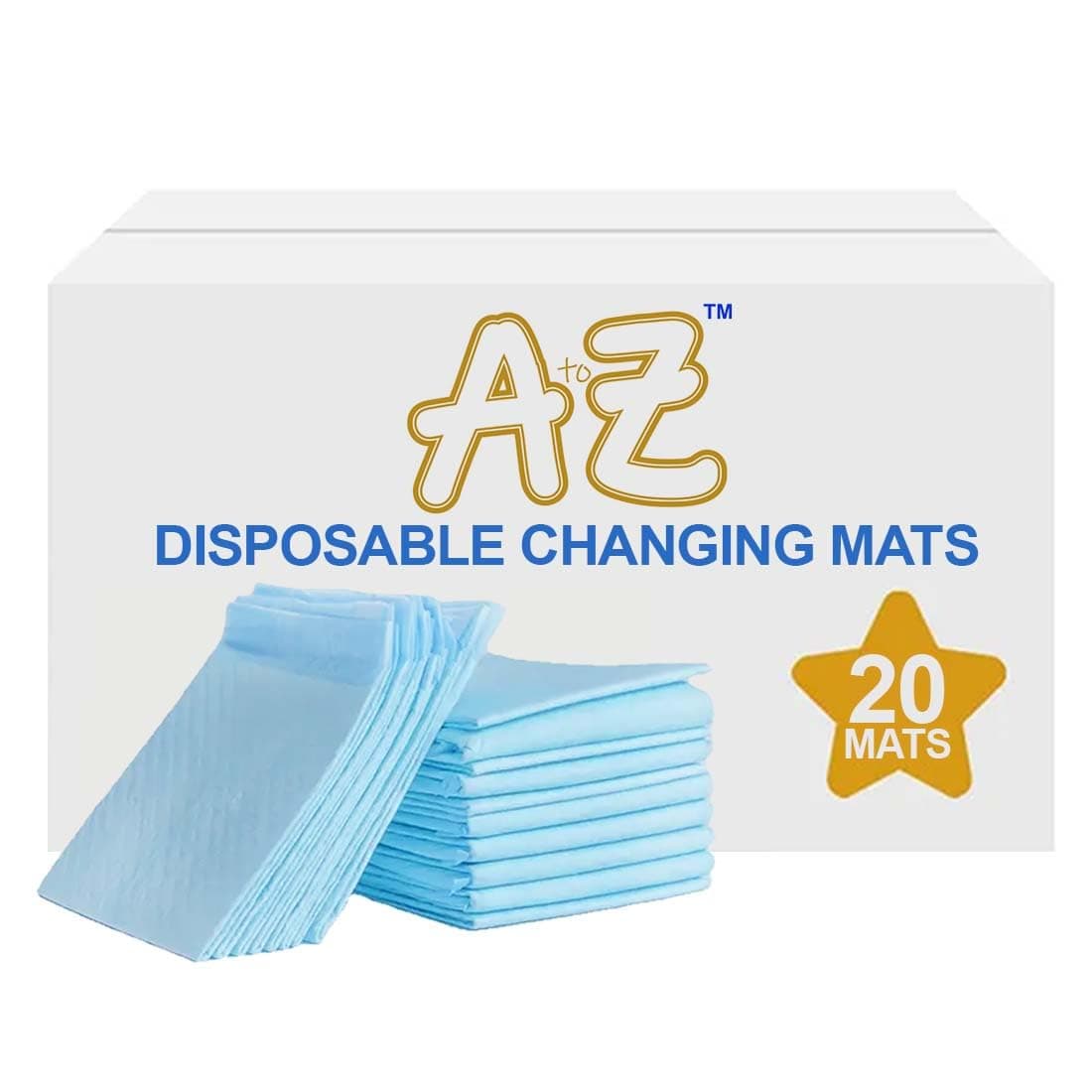 Disposable Changing Pads/mat (45 x 60cm (20 Count), Extra Large Underpads waterProof for Incontinence, Heavy Absorb Chucks Pads for Kids, Babies Pack of 20-Blue