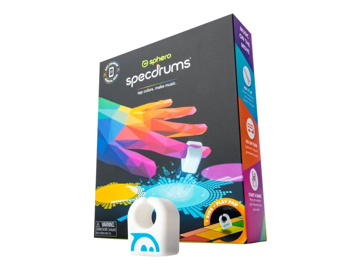 Sphero Specdrums (1 Ring) App-Enabled Musical Ring with Play Pad Included - Create Sounds, Loops, Beats for Musicians of Any Skill Level - STEAM Educational Music Toy for Kids, White