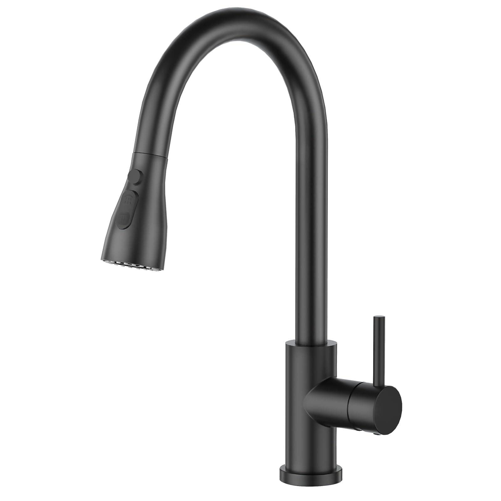 CREA Kitchen Mixer Tap, Kitchen Tap with Pull Out Sprayer, Kitchen Sink Tap with 3 Function Sprayer, 360° Swivel Single Handle Sink Mixer Tap with Magnetic Docking, Black