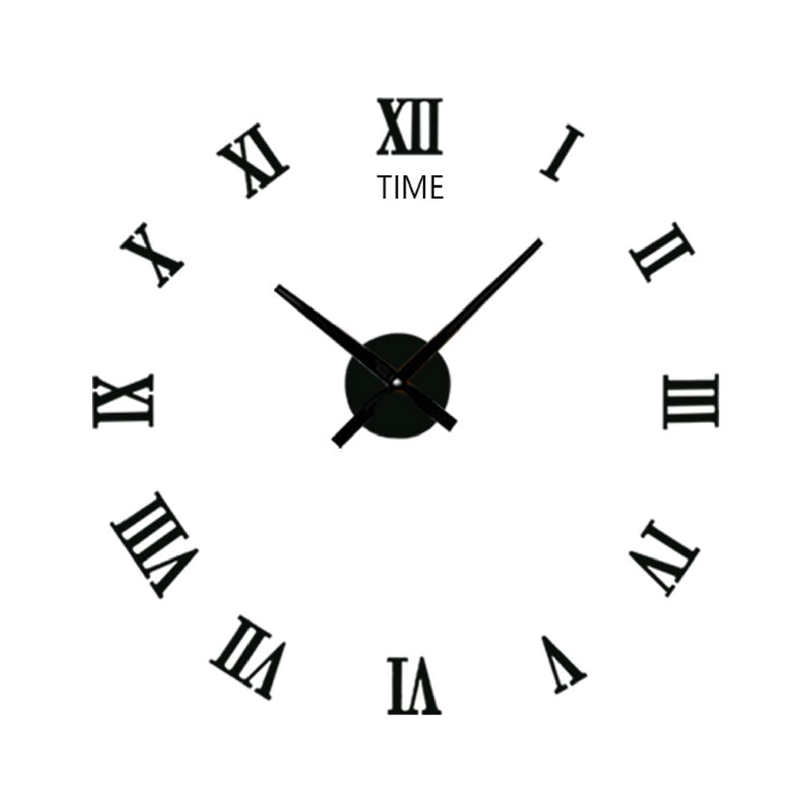 Verdant TouchHome Wall Clock Wall Clock Silent 3D Modern Black Acrylic DIY Self Adhesive Wall Clock for Living Room Home