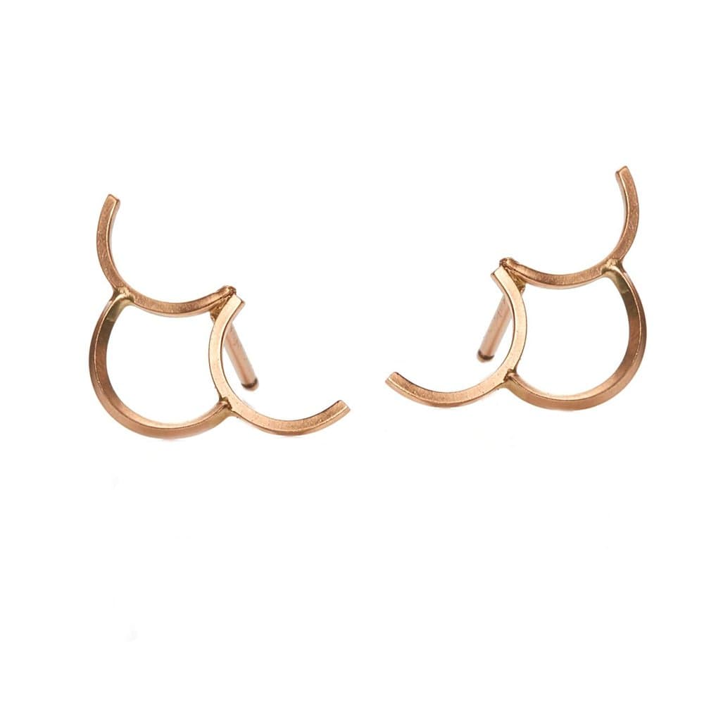 By Boe Gold Filled Three Curve Studs