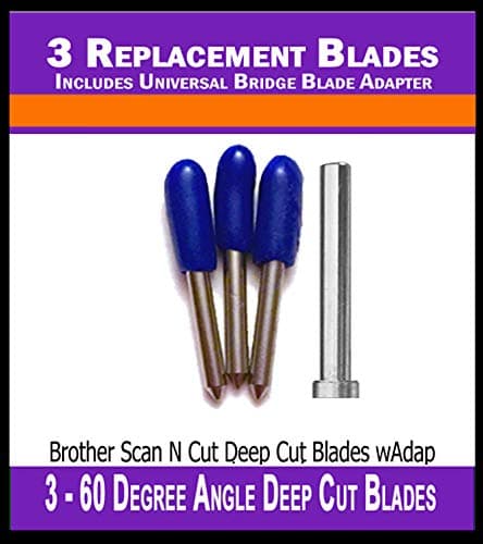 Bridge Cutters Blade Adapter for Scan n Cut use Universal Blades in The deep Cut Holder 3 Blades 60 Degree Angle Compatible with Brother ScanNCut