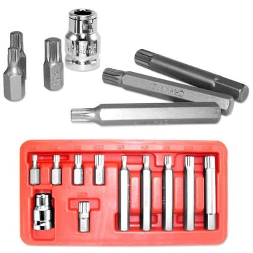 11 PC SPLINE BIT SET CHROME VANADIUM STEEL PROFESSIONAL TOOLS