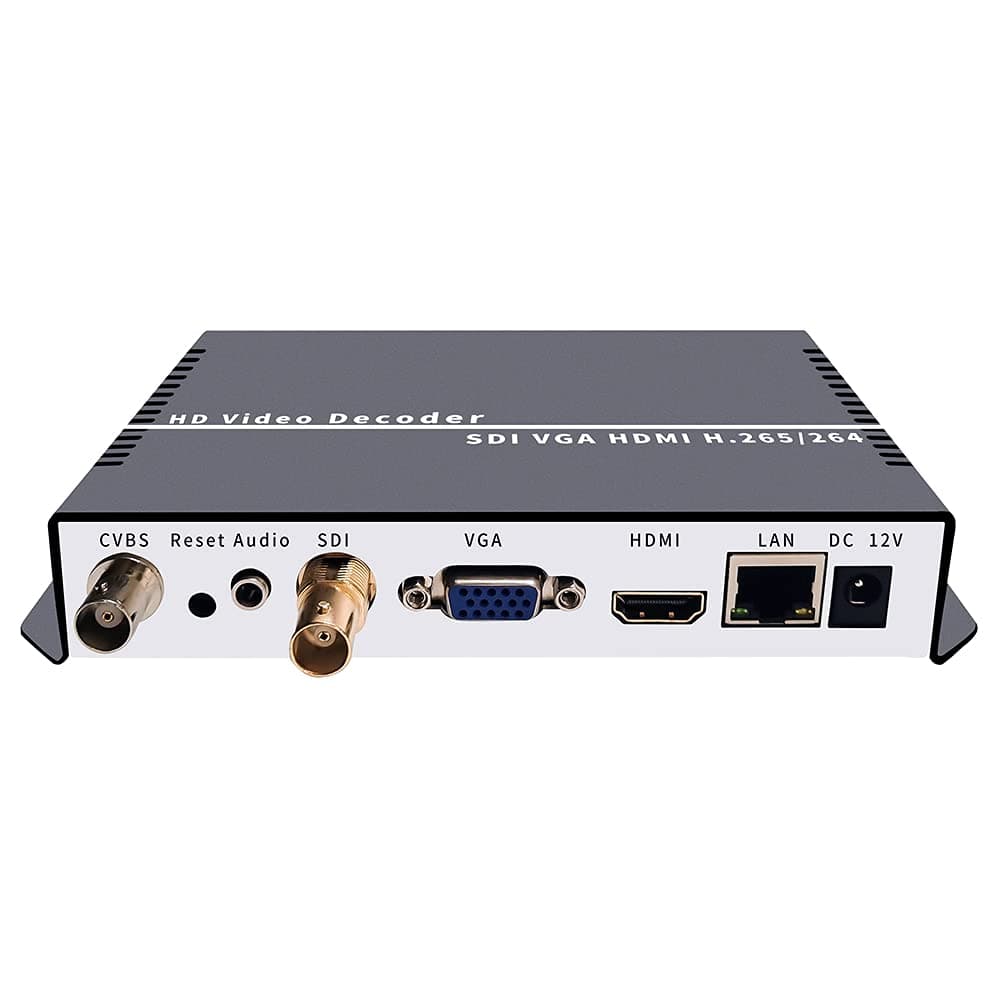 H.265 H.264 SDI Decoder with SDI HDMI VGA CVBS Output Support RTMP SRT RTSP UDP HTTP