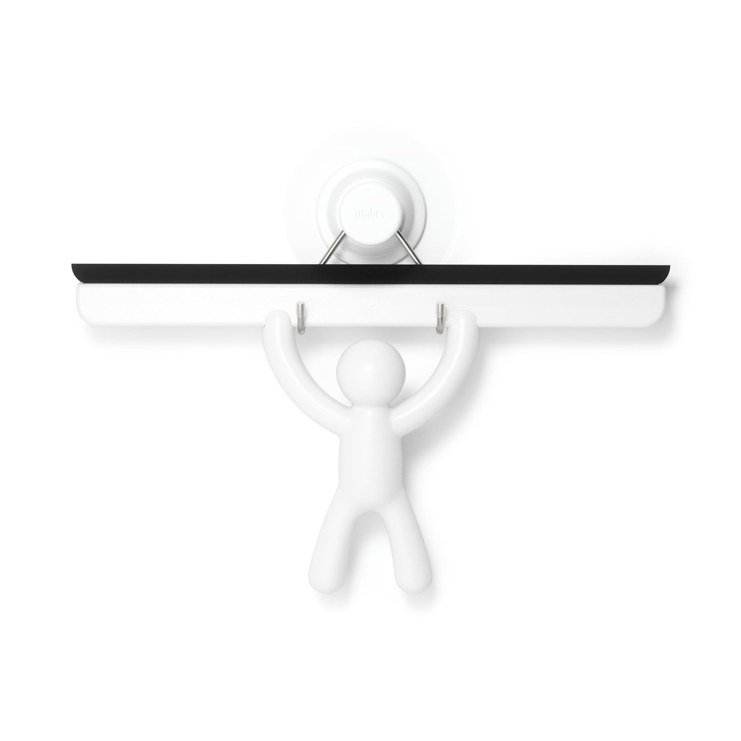 Buddy Bathroom Squeegee for Shower, Mirror, Window - Adhesive Storage Hook Included