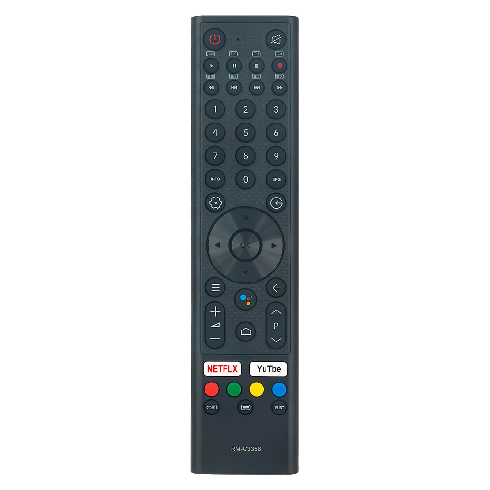 RM-C3358 Replacement Remote Control fit for JVC Smart 4K UHD LED Android TV No Voice