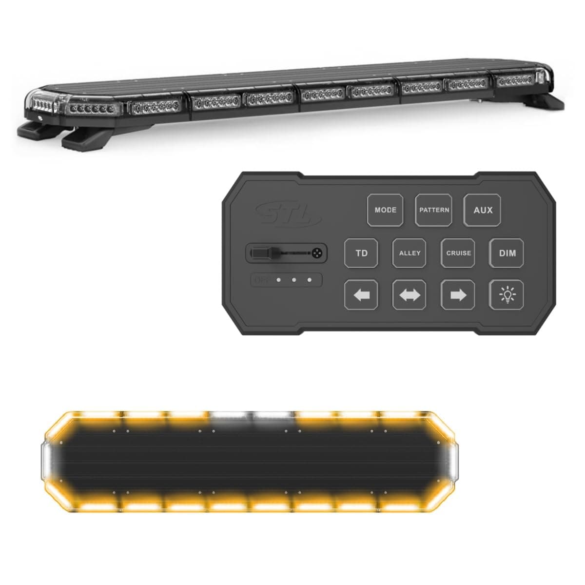 K-Force Elite 47 Full Size LED Light Bar – 132 LEDs, 396W Roof Mount Emergency Warning Strobe for Police, Fire, EMS, Tow Trucks, Plows, Wreckers (Amber/Amber)