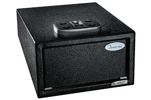 Pistol Safe Quick Access with 4-digit PIN Number Pad and 2 Emergency Keys by (standard size-biometric)