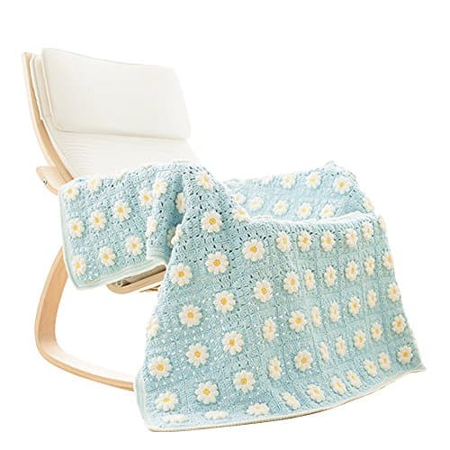 HiCat Crochet Kit Cotton Yarn Material DIY Tool Set With Pattern for -Flower Daisy Crochet Blanket