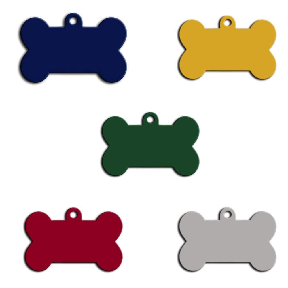 Pet Tag Art Engraved Bone Shaped Personalised Both Side Pet Tag, Dog Tag, Pet ID Tag