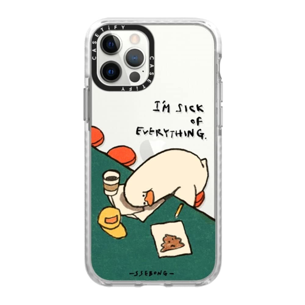 CASETiFYImpact Case for iPhone 12/12 Pro - I'm Sick of Everything by SSEBONG - Clear Frost