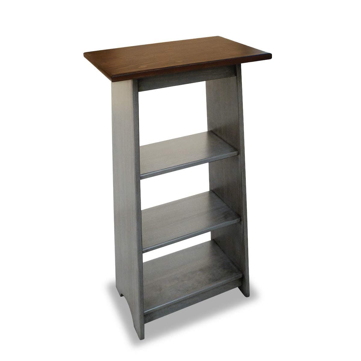 Peaceful Classics End Tables - Slim End Table for Apartment Decor, Durable Bedroom & Living Room Side Tables with Narrow Accent, Lamp Stand Bedside Table with Extra Shelves, (Large, Pewter)