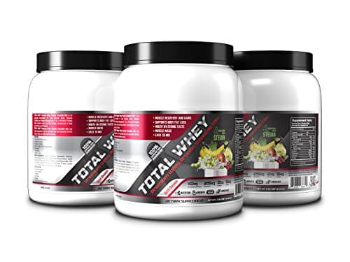 TOTAL WHEY PROTEIN is an advanced formulation for Lean Muscle Build, Muscle Definition and Weight Management. A TOTAL WHEY PROTEIN shake has better absorption and full of essential and non-essential Amino Acid to help your daily nutrition needs.25g of Instant Whey Protein with 5g Fiber combination wil increase you digestive health and help ease protein absorption. Only 150 calories. Serving size: Two Scoops(50g), Serving Per Containe:20, New Weight: 2Lbs. (Dutch Chocolate)