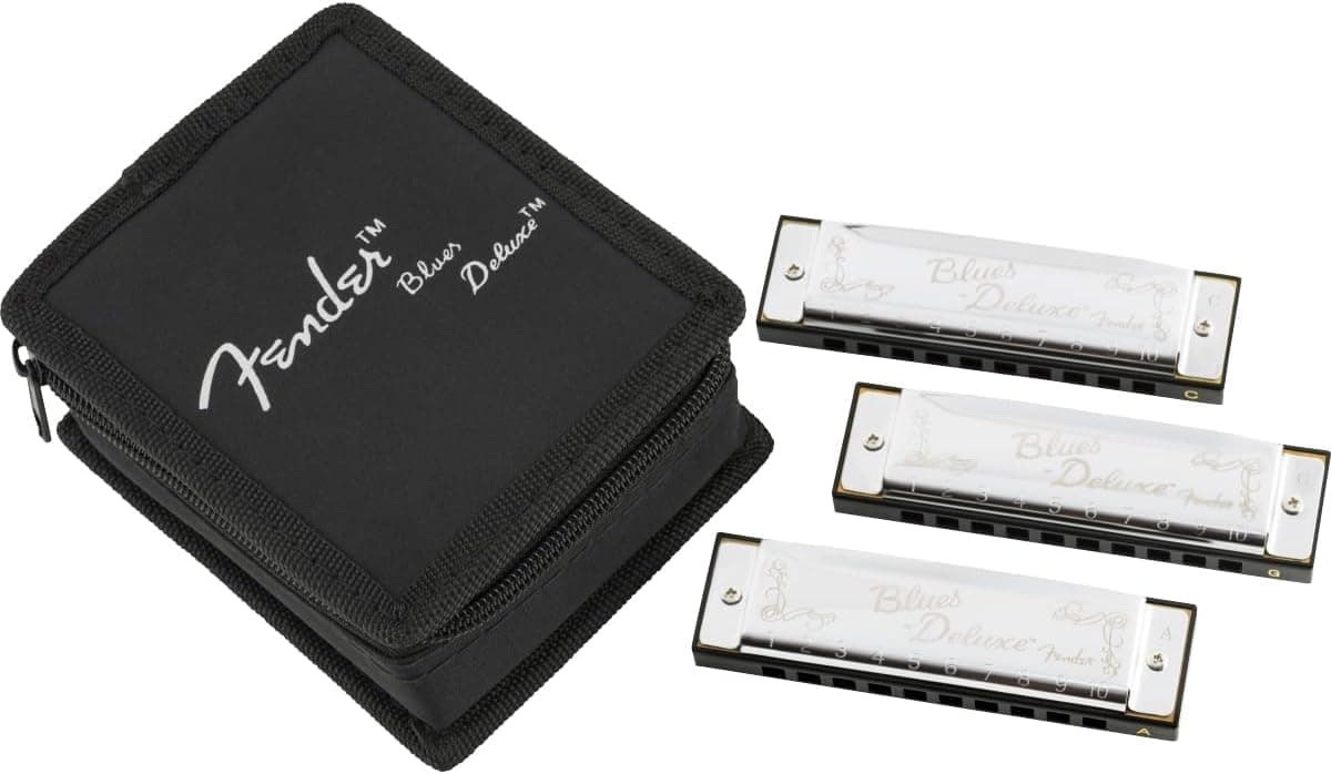 Blues Deluxe Harmonicas - 3-Pack - Incl. Case