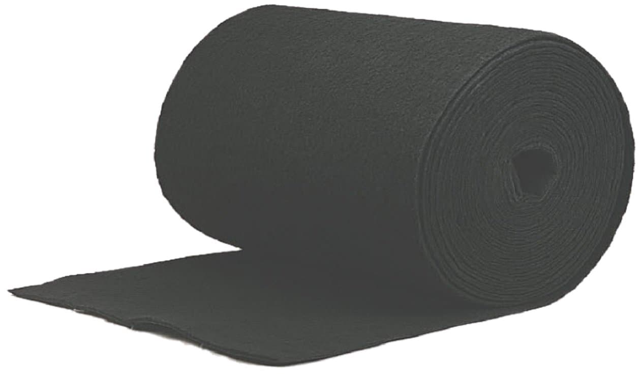 10770 Roll Media Air Filter, Polyester Filter Media Impregnated with Activated Carbon, Black, 24.5" Height x 100' Length x 0.25" Depth (Case of 1)