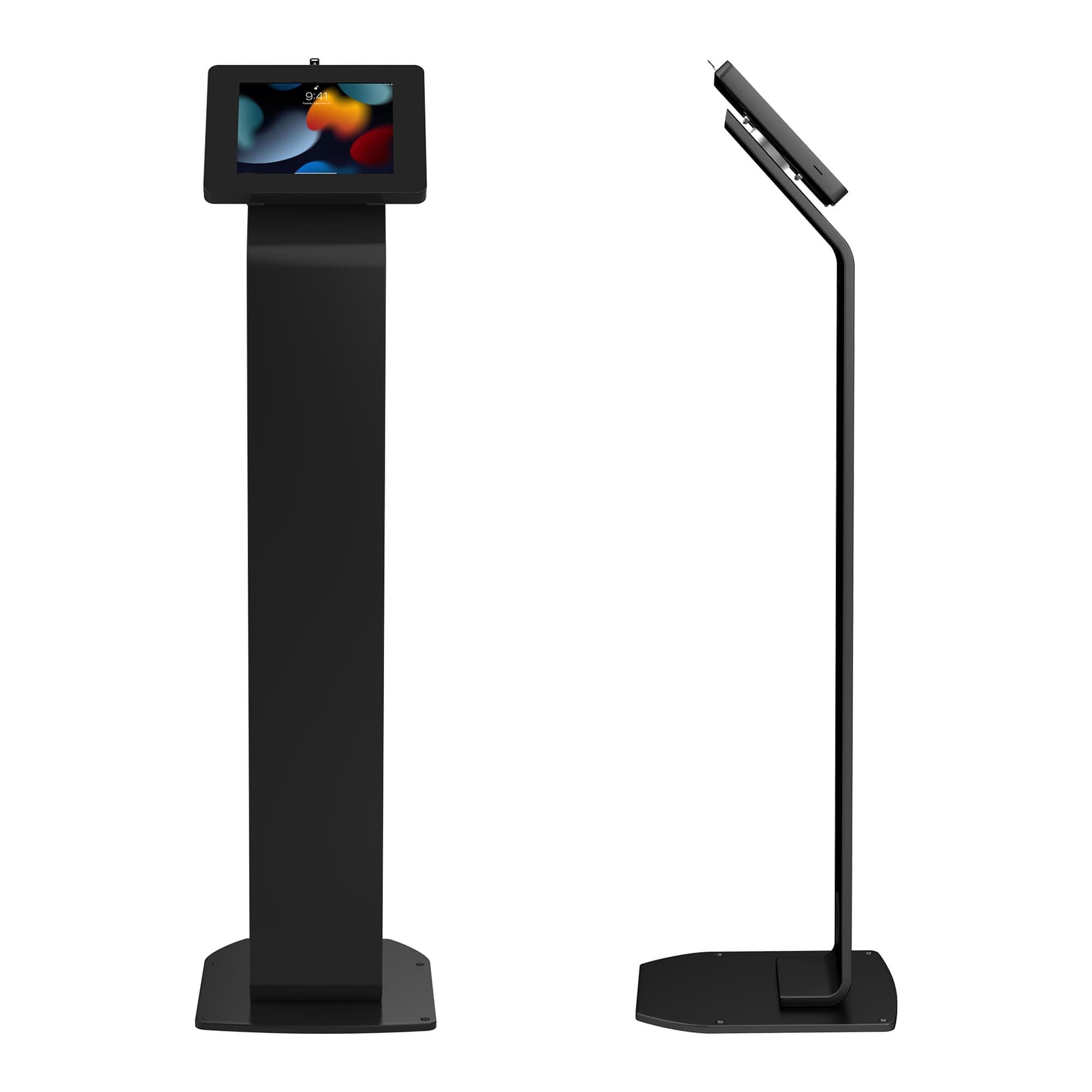 CTA Digital Locking Stand Kiosk Premium Small Locking Support Base Kiosk with Steel Body and Heavy-Duty Security Enclosure - iPad mini A17 Pro & 1/2/3/4/5/6 - Samsung Tab A 8″