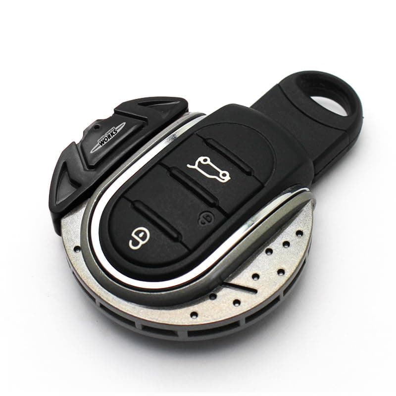 Brake Disk Shape Key Fob Shell Cover For Mini Cooper F55 F56 F57 F54 F60 Countryman Clubman（Silver Black