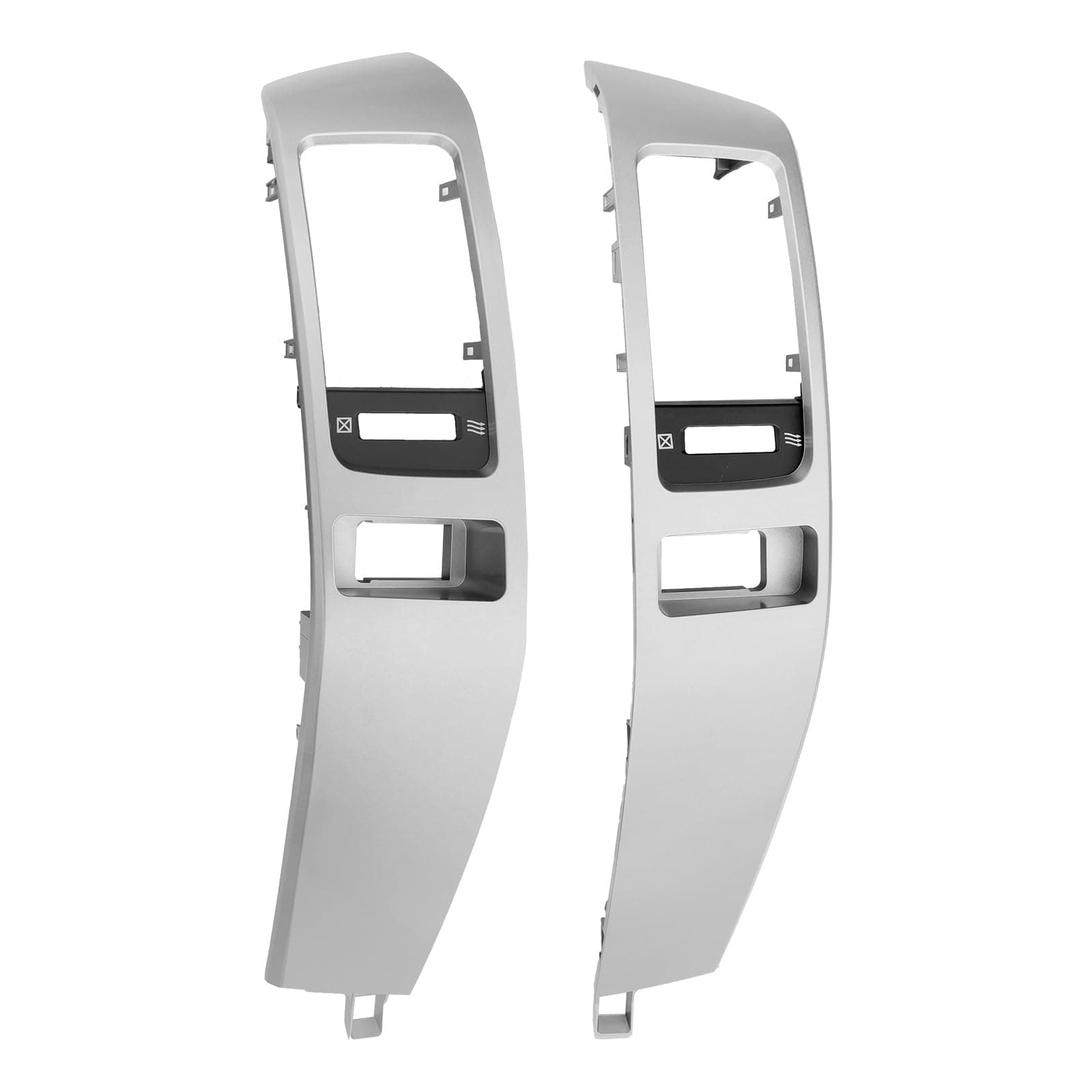 Center Dash A/C Air Vent, Compatible with 2003-2009 Lexus GX470, Toyota Prado 120 Land Cruiser, Trim Panel Console Outlet Insert Frame, Replaces# 55474-60040, 55475-60040 (Silver)
