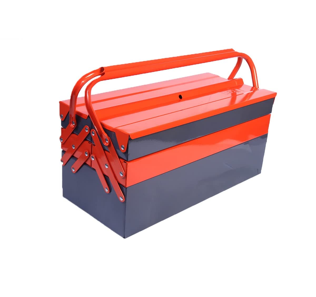Royal Apex 5 Compartment Double Handle Metal Tool Kit Box for Tools/Tool Box for Home, Company, Workshop and Garage Orange & Grey