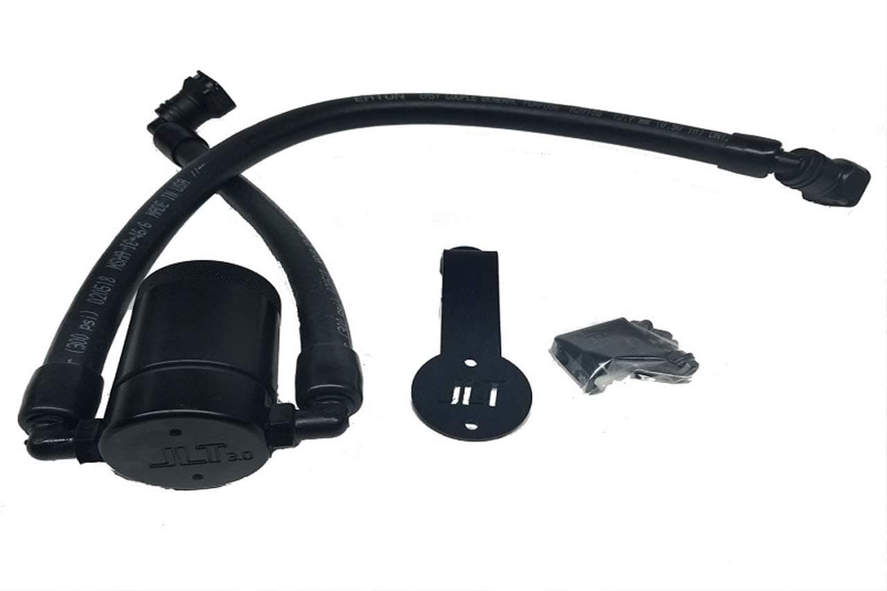 JLT Oil Separator 3.0 Driver Side, Black Anodized (2011-17 Mustang GT; 2012-13 Boss 302; 2015-18 GT350)