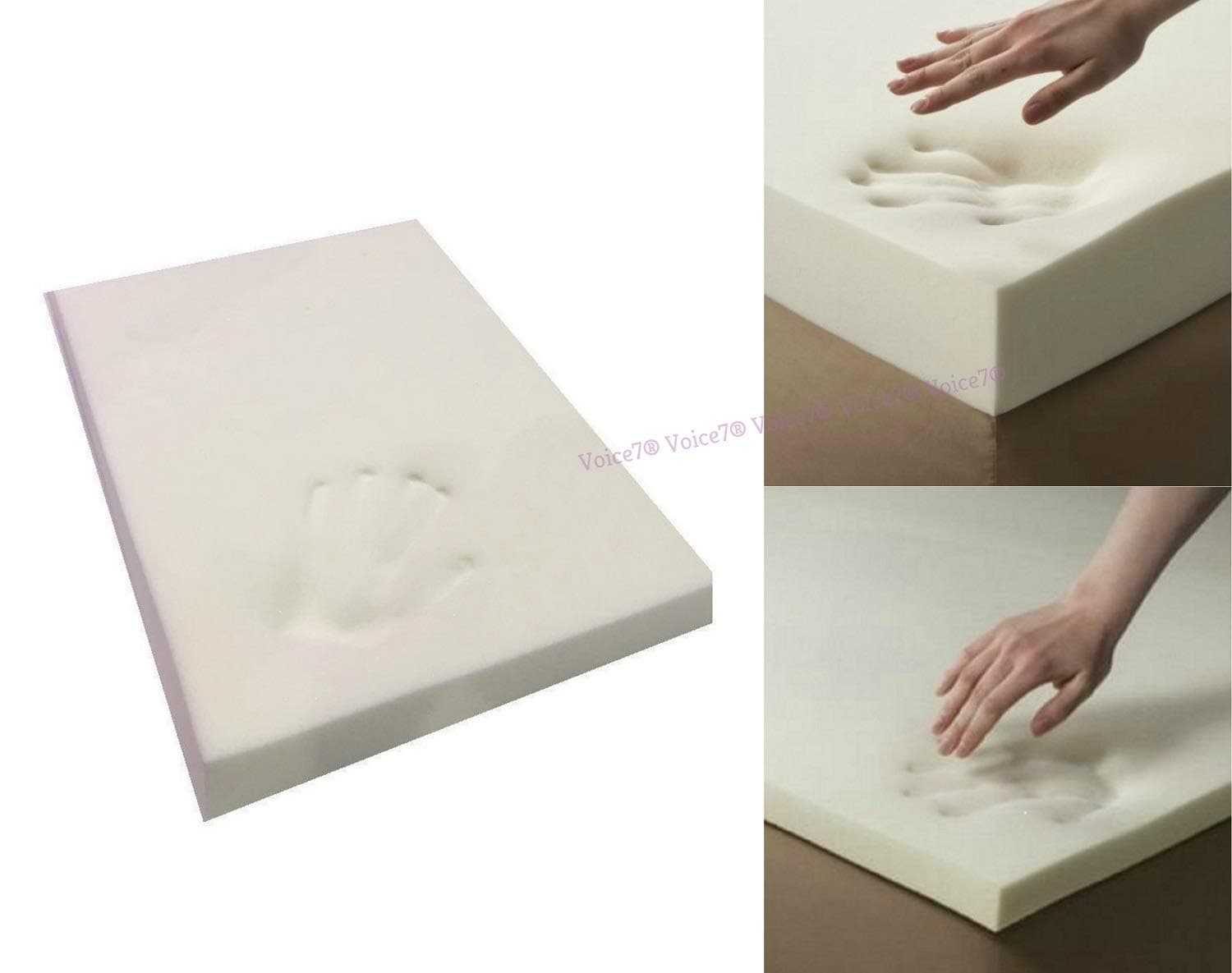 100% Memory Foam Mattress Topper Protector - 12 Different UK Sizes - Orthopedic And Hypo-Allergenic Rolled Mattress Size (UK King 5FT Bed + Thickness 1 inch)