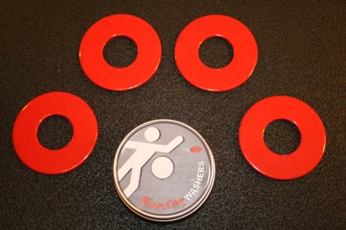 RiverCity Pitching Washers: (4) Red 2.5 Inch Washers