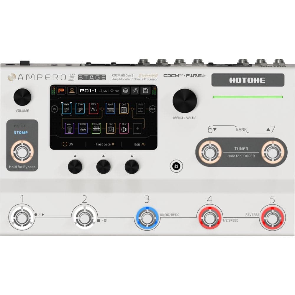 HOTONE Multi-Effect Pedal Processor, Touchscreen, Guitar, Bass, Amplifier, Modeling, IR Cabinets, Simulation, Dual Effect Chains with FX Loop MIDI I/O Stereo OTG, Audio Interface