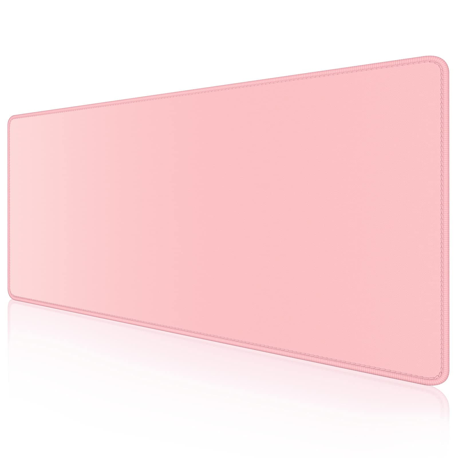Dapesuom Large Mouse Pad, Extended Gaming Mouse Pad with Stitched Edges, Waterproof Desk Pads with Non-Slip Base, Computer Keyboard Pad, Big Mouse Mat for laptop, Office, Home, 23.6 x 11.8 In, Pink