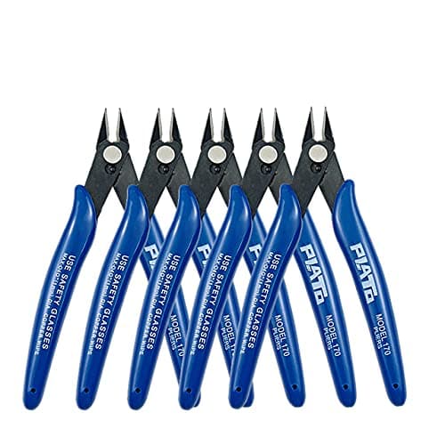 Wire Cutter, Craft Wire Precision Electrical Cable Cutter Cutting Plier Side Snips Flush Cutter Diagonal Pliers Cutting Pliers Tool for Coil Making, Home DIY Jewelry Soft Grip Slip Handles (5 PCS)