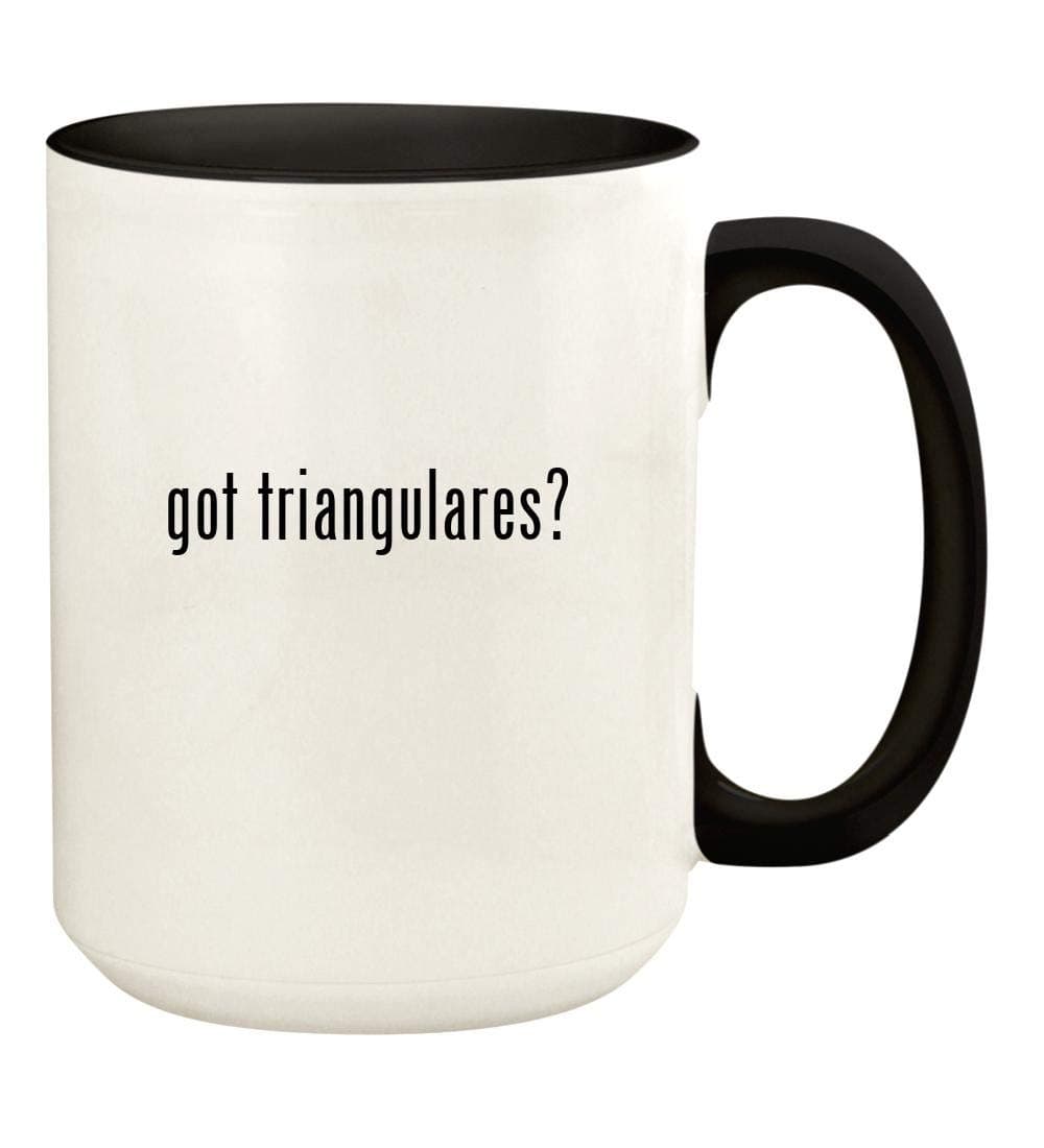 got triangulares? - 15oz Ceramic Colored Handle and Inside Coffee Mug Cup, Black