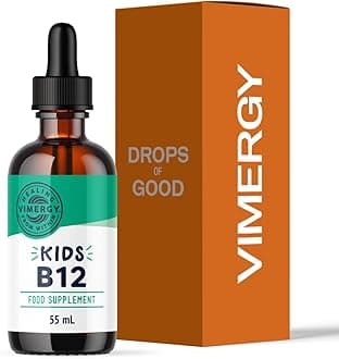 Vimergy Kids Vitamin B12 – Fast Absorbing Liquid Kids Vitamin B12 – No Sugar & Alcohol-Free – Supports Brain Function, Energy Production, Nervous System – No Sugar, Gluten Free, & Paleo (55 ml)