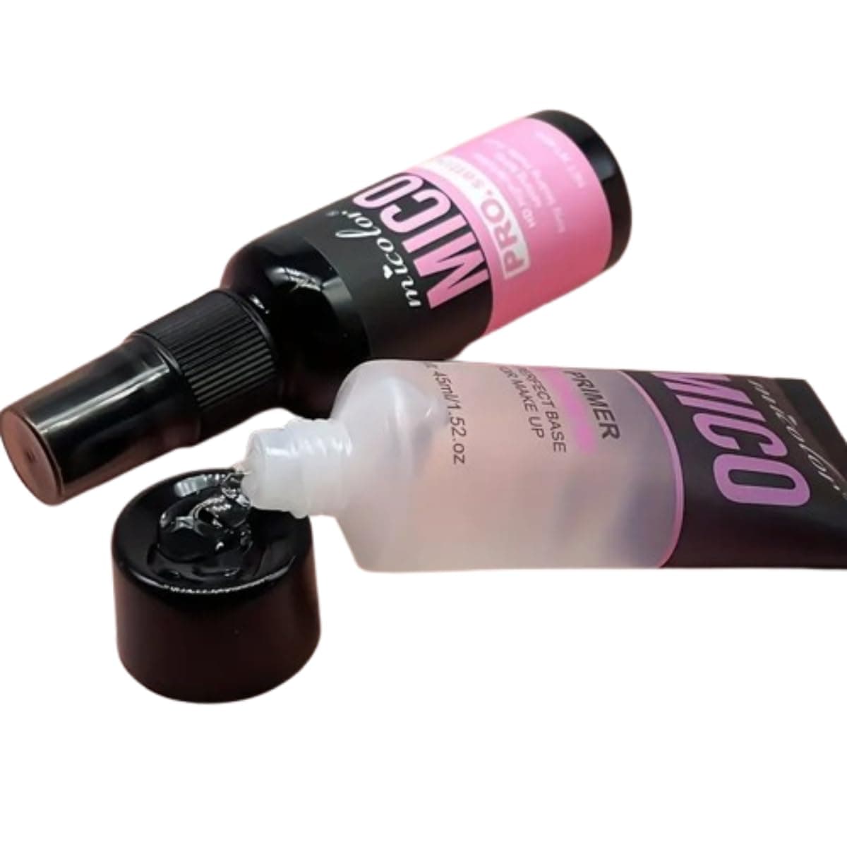 2-Piece Makeup Essentials Kit - Pore-Minimizing, Color-Enhancing Primer Base & Long-Lasting HD Setting Spray for Flawless, All-Day Makeup - 1.52 Oz/45ml Each