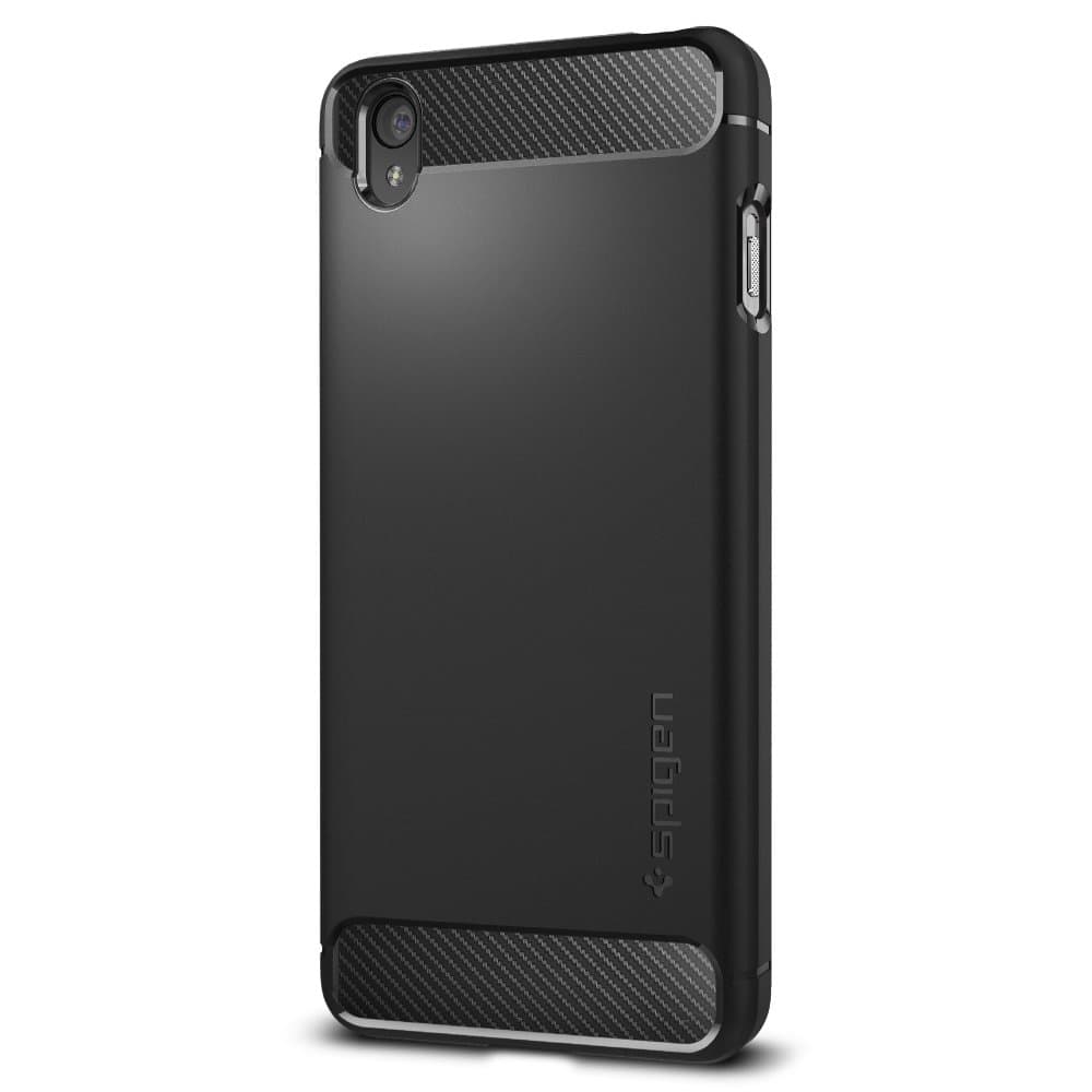 Spigen Rugged Armor OnePlus X Case with Resilient Shock Absorption and Carbon Fiber Design for OnePlus X - Black